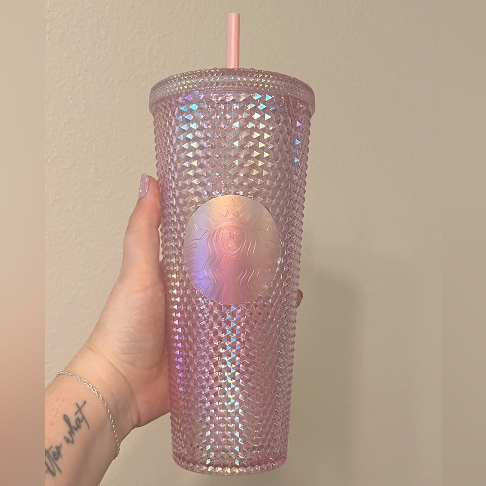 RARE Starbucks 2021 Indonesia Blink Pink 24oz Studded Tumbler